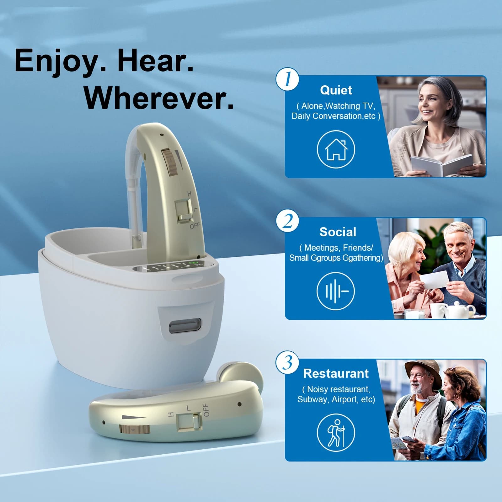 Auxiliary Sound Amplifier Headphones