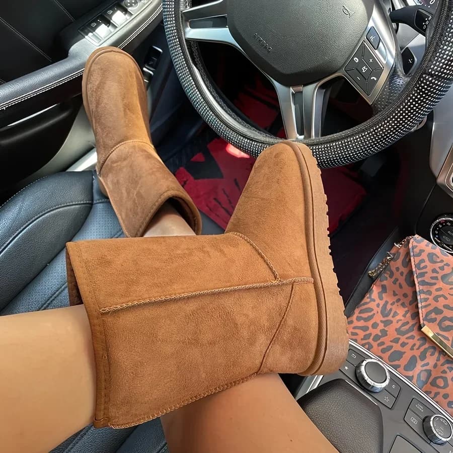 Solid Color Medium Snow Boots