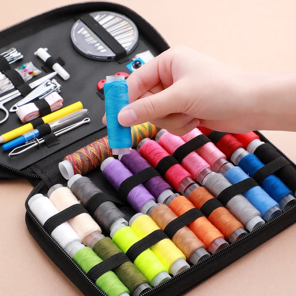 Complete Sewing Kit Set, Includes Threads, Needles, Scissors, Tape Measure, Buttons, for DIY Handcraft, Home Use & Travel