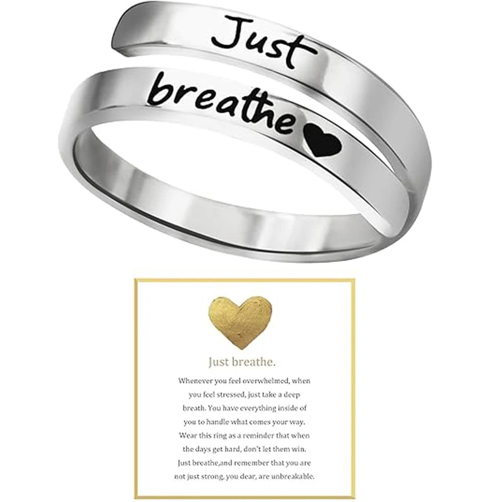 Just Breathe Heart Ring