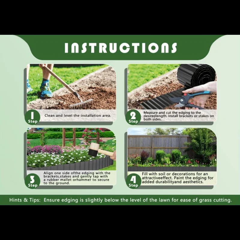 Garden Border Edging Landscape Border Weatherproof Landscape Border Edging Corrugated Corrugated Garden Edging