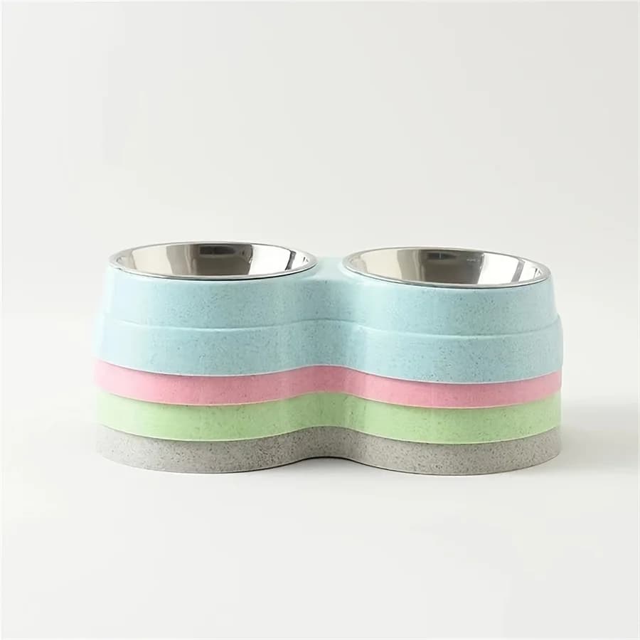 Stainless Steel Dual Pet Food and Water Bowls