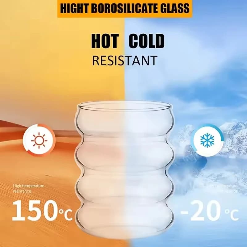 Borosilicate Glass Caterpillar Cup with Straw