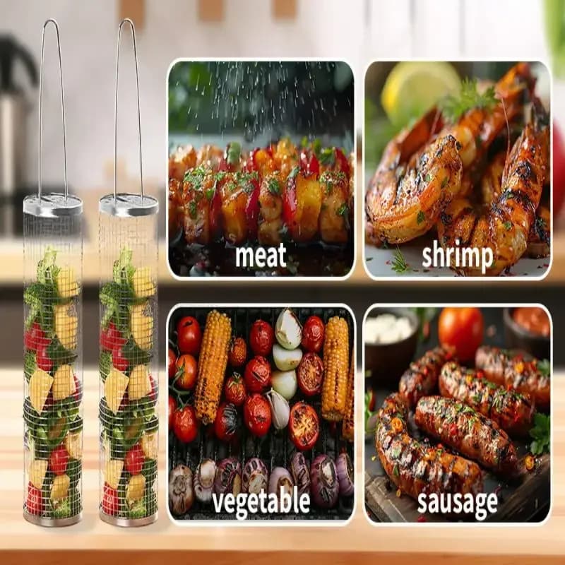 Cylindrical BBQ Grill Basket