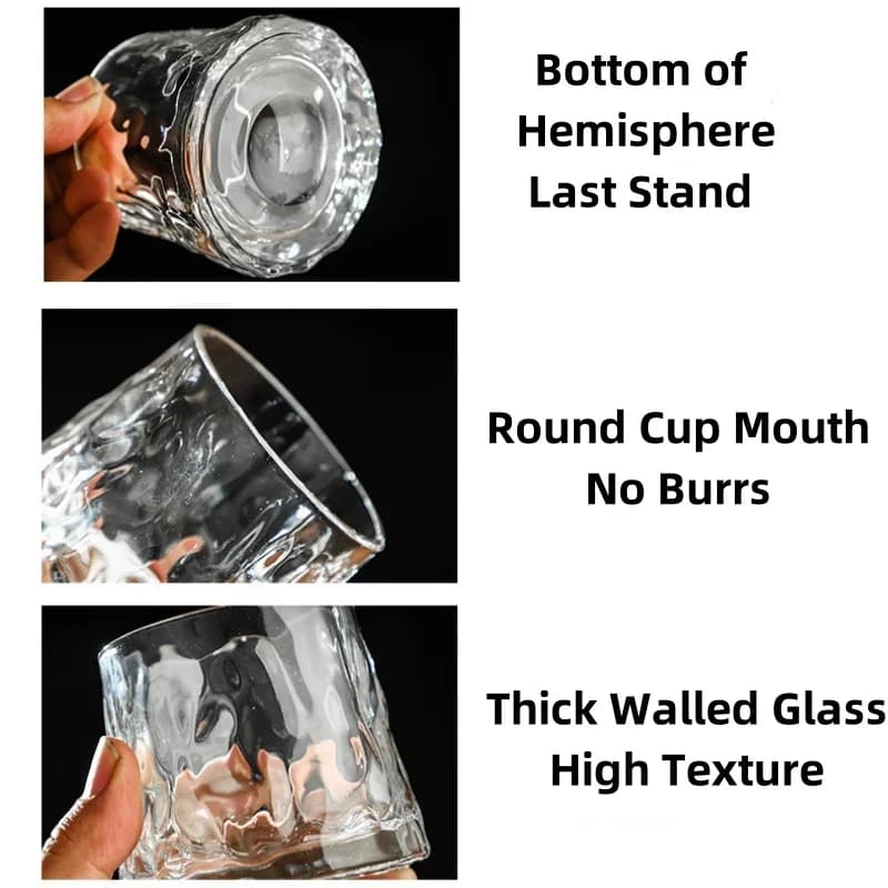 Rotatable Whiskey Glass with Wooden Base