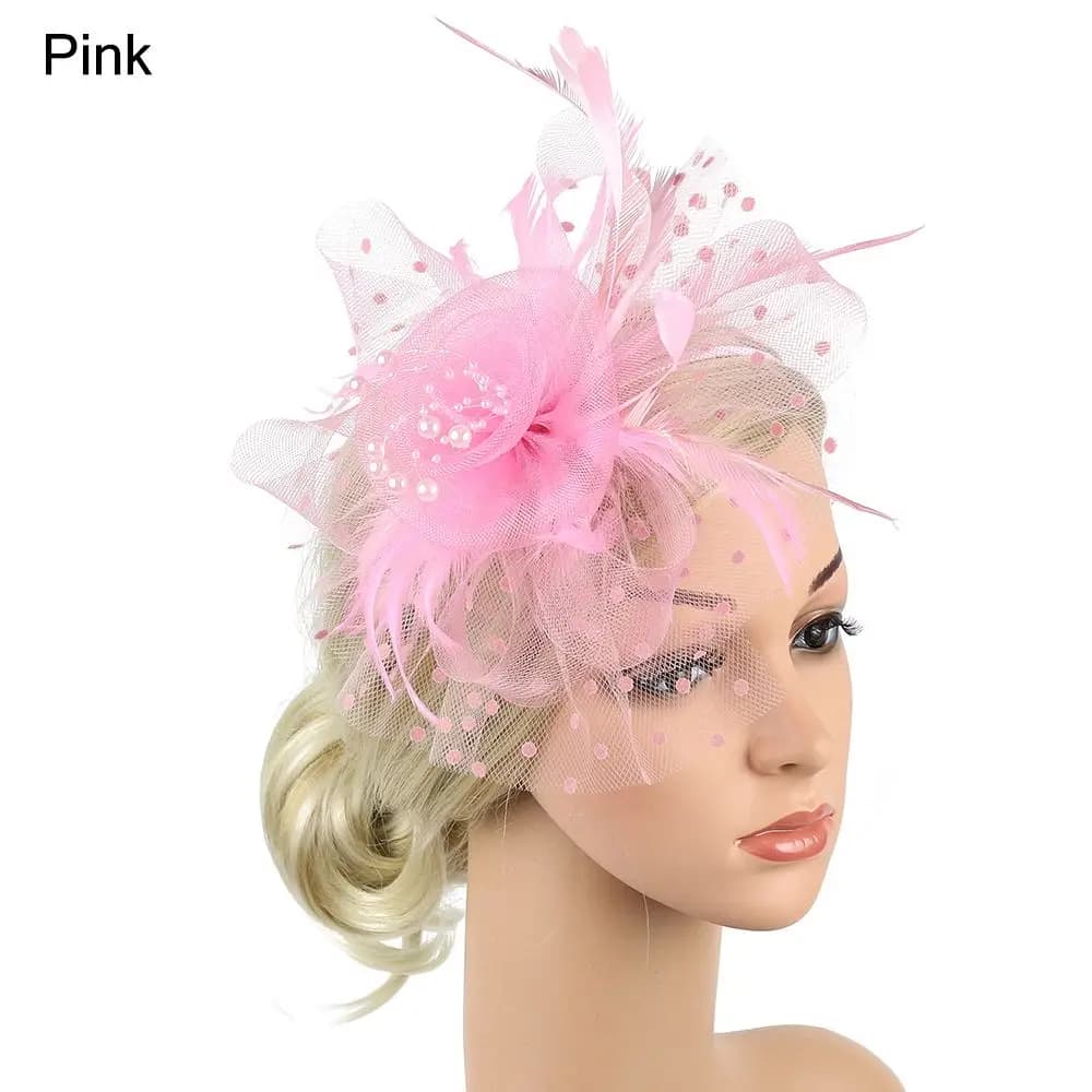 Hair Accessories Mesh Flower Hair Fascinators Wedding Feathers Hair Clip Fascinator Hat Tea Party Headband Alice Headband Clip