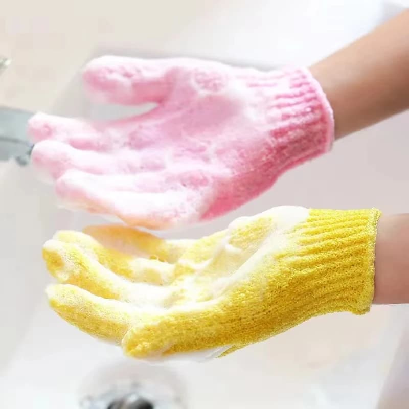 Exfoliating Bath Gloves and Back Scrubber Set