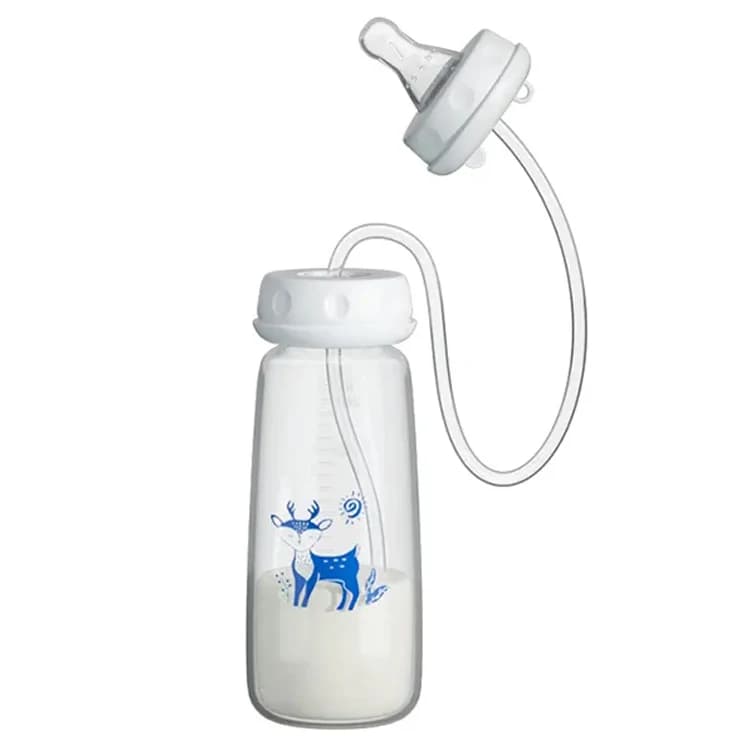 BornBL 6 Month+ 8oz 240ml Hands Free PP Baby Feeding Bottle with Tube Anti-Colic Nursing System