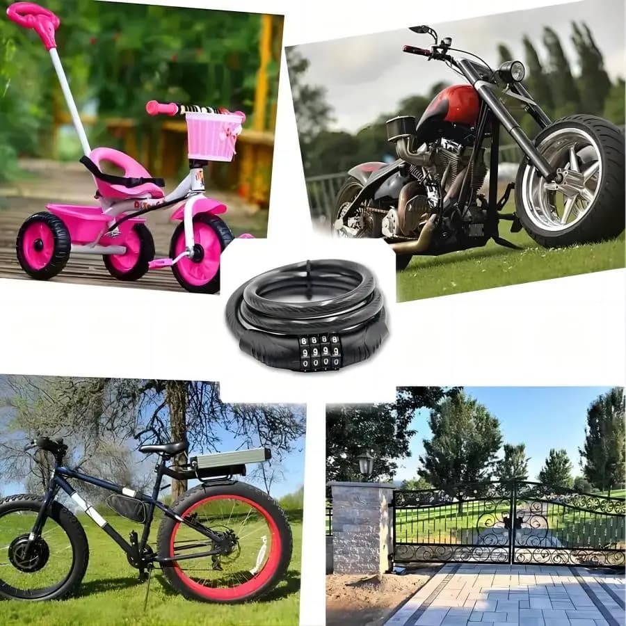 4-Digit Resettable Coil Cable Bike Lock