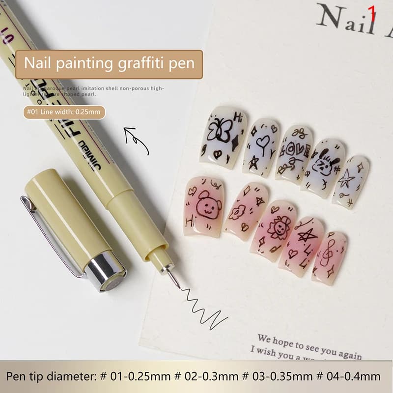 Nail Art Graffiti Line Pen Gel Painting Waterproof Wire Drawing Pen Detail Sketching Pen Nail Design Tools