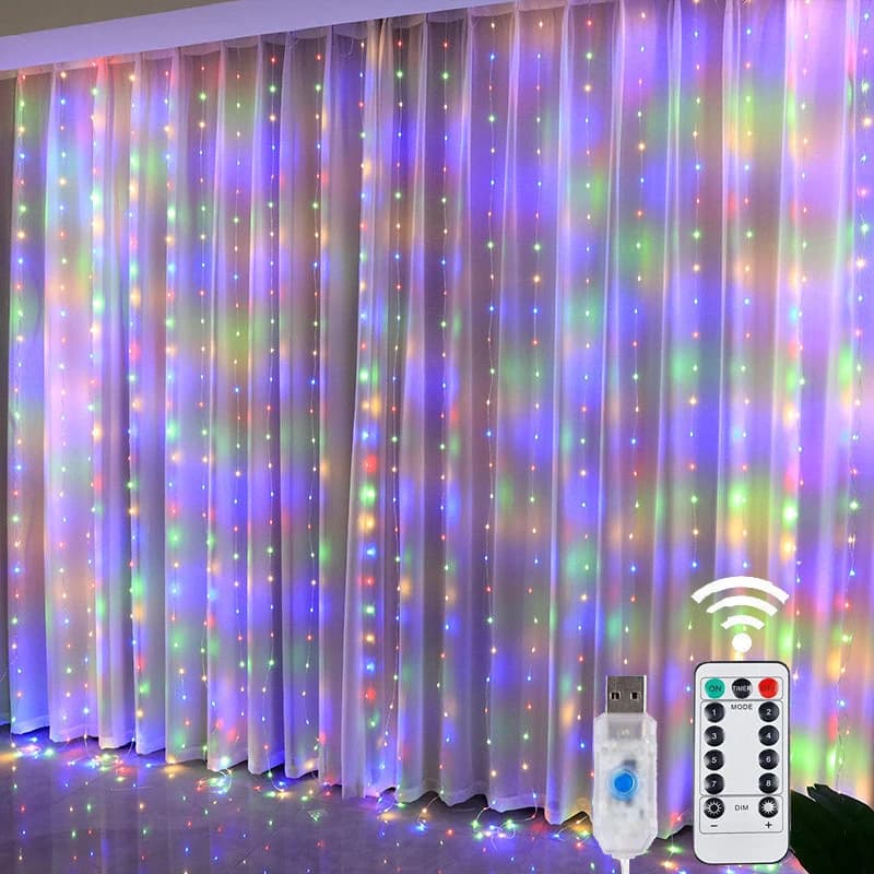 LED Fairy String Curtain Lights with Remote Control