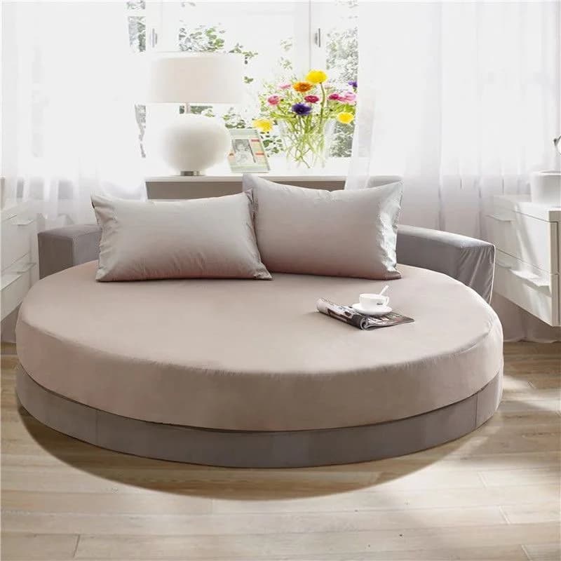 Round Cotton Fitted Sheet Set