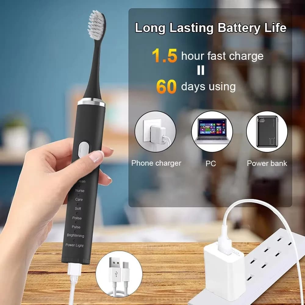 USB Rechargeable Sonic Electric Toothbrush