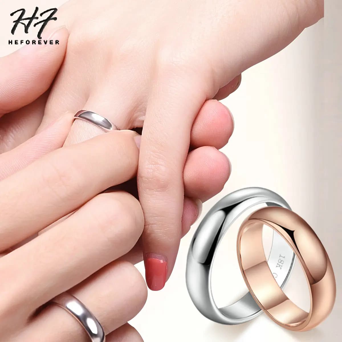 Gold-Tone Promise Rings for Couples