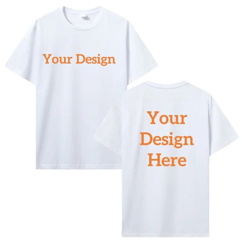 Men's Cotton T-shirt Personalized Your Design Here Custom Text Tshirt for Men Add Your Own Design Fashion T Shirt Men Clothing