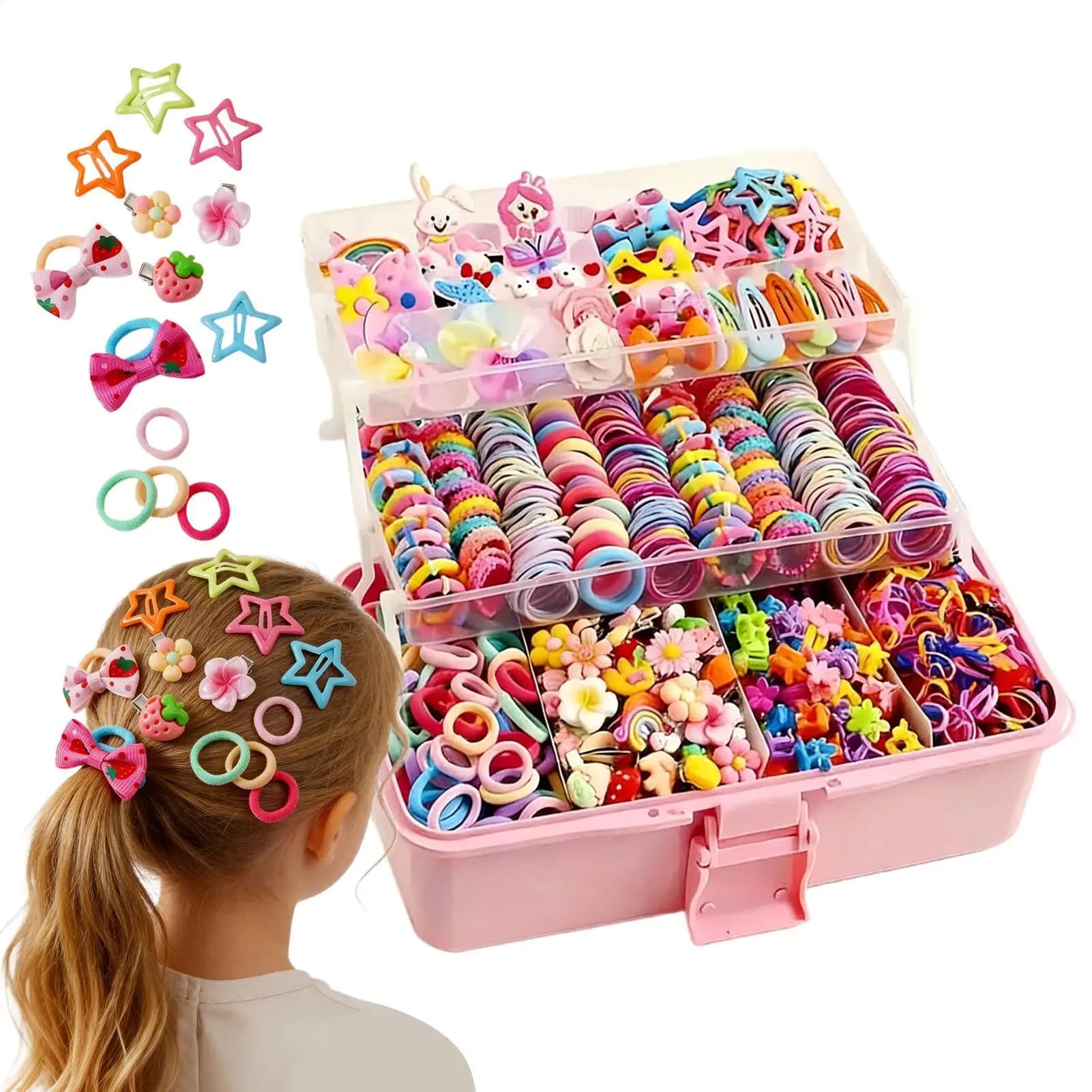 Hair Accessories for Girl Elastic Barrettes Girls Hair Accessories Set for Carvinal Birthday Holiday Stocking Stuffer Dress