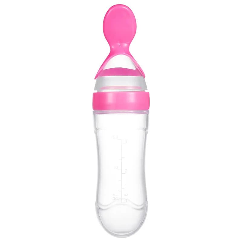Baby Silicone Feeding Bottle with Spoon 90ml