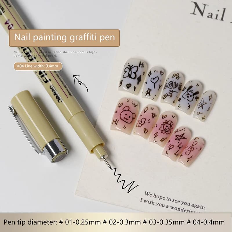 Nail Art Graffiti Line Pen Gel Painting Waterproof Wire Drawing Pen Detail Sketching Pen Nail Design Tools