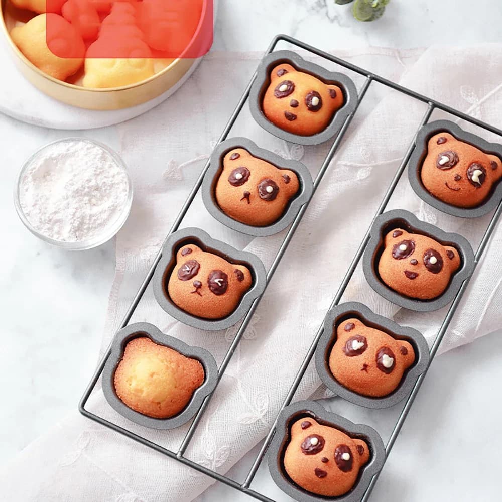 8 Cavity Bear Shaped Baking Mold