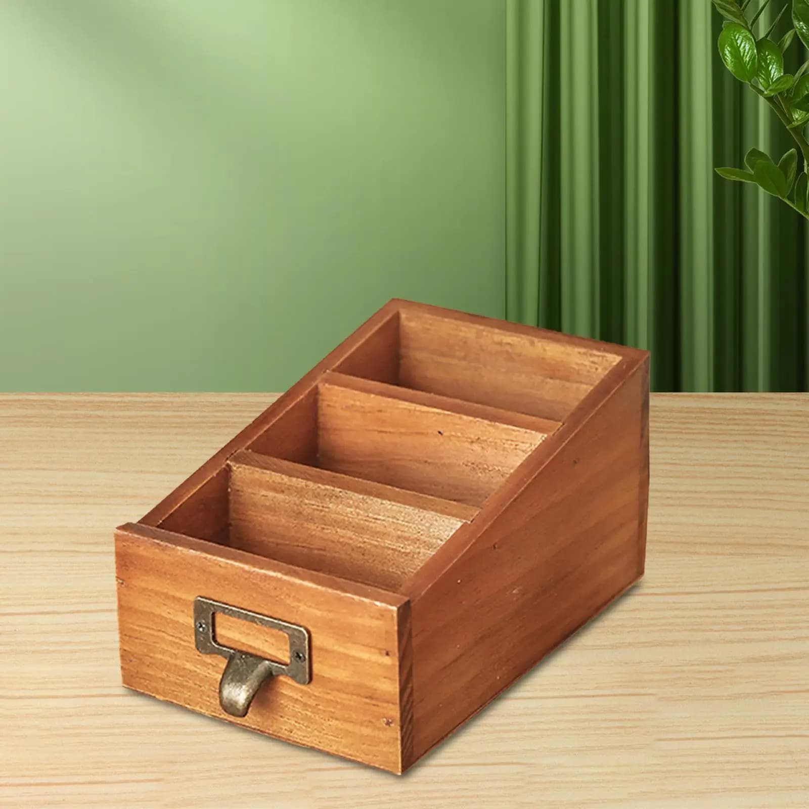 Wooden Desktop Organizer Pens Multifunctional Mini Makeup Organizer Office Supplies for Bathroom Home Countertop Office Vanity