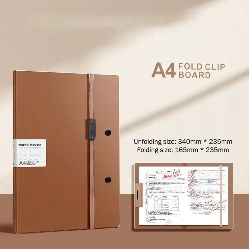 Foldable A4 Document Organizer with Metal Clip