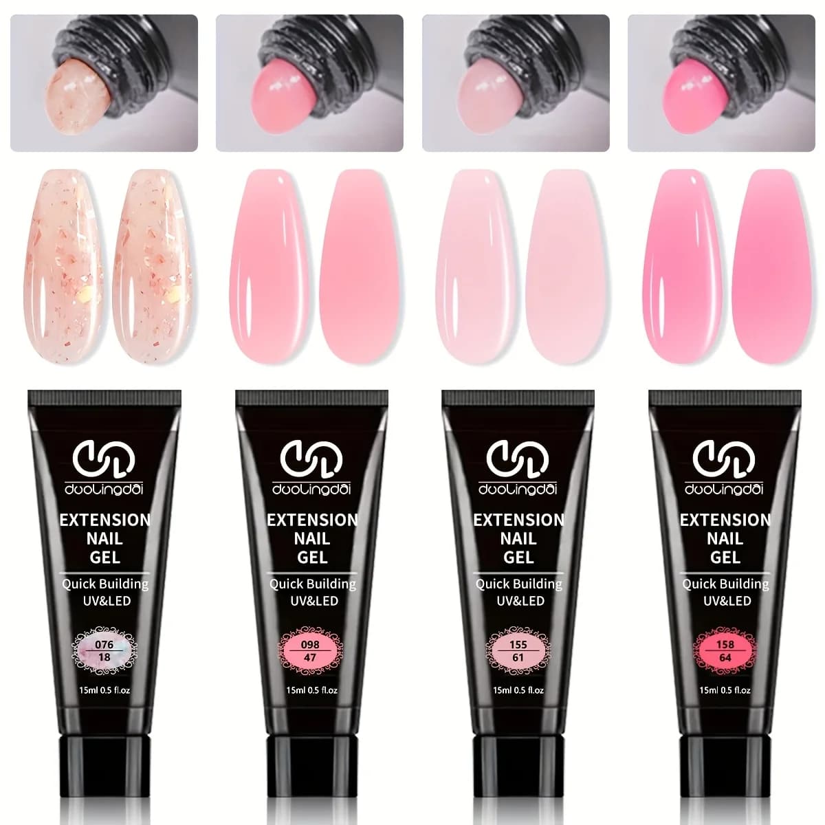 Poly Gel Nail Kit Starter with 4 Colors