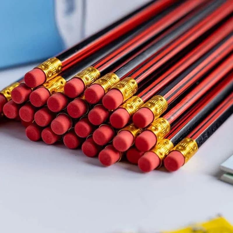 HB Wooden Pencils with Eraser, 10-Pack