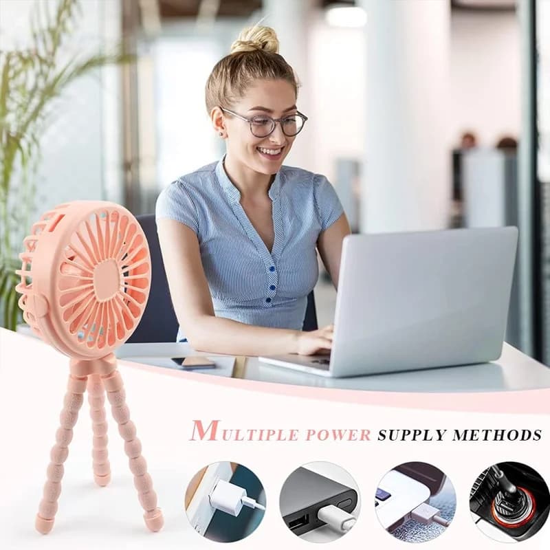 Portable Tripod Fan with USB Charging