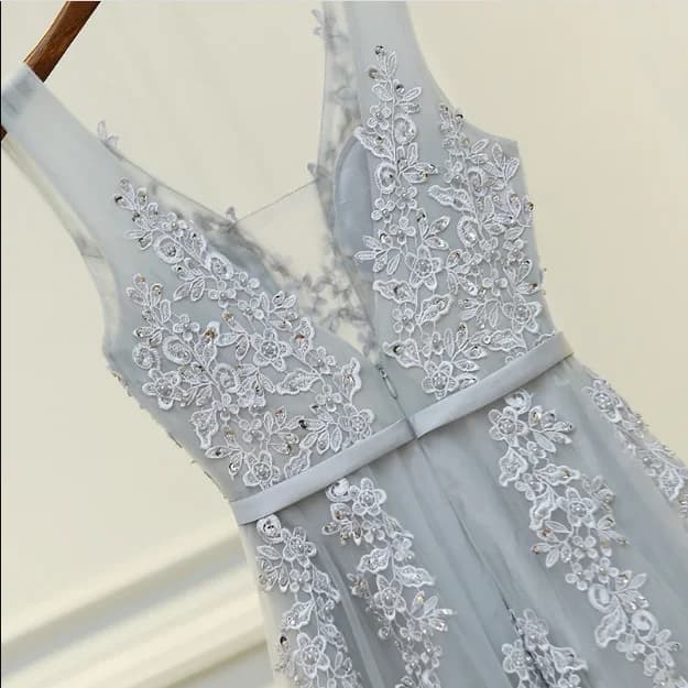 Backless Lace Evening Dress