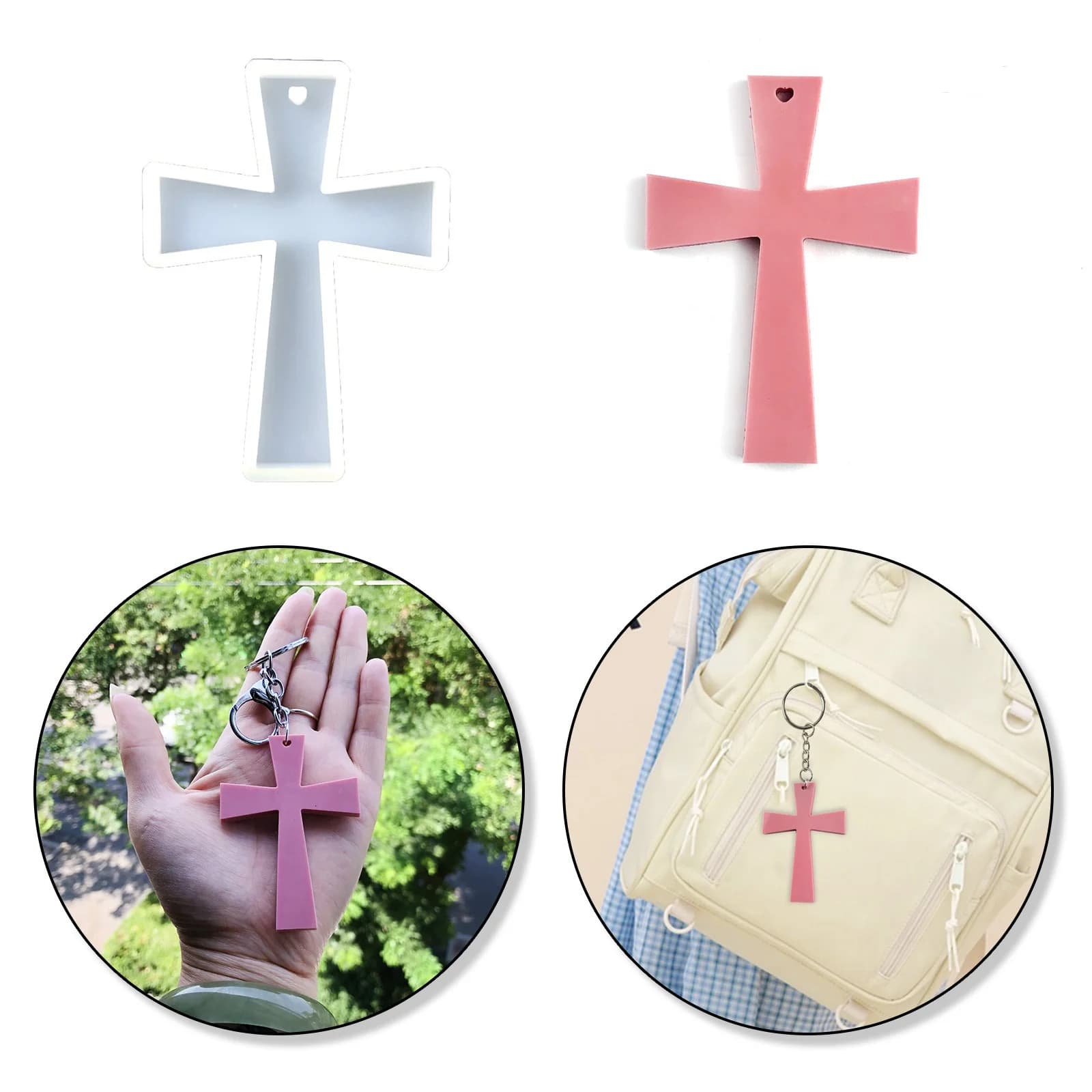 Silicone Mold Blessing Cross DIY Making Beads Soap Candles Clay Cement Crafts Epoxy Resin Casting Silicone Material Candle Mold