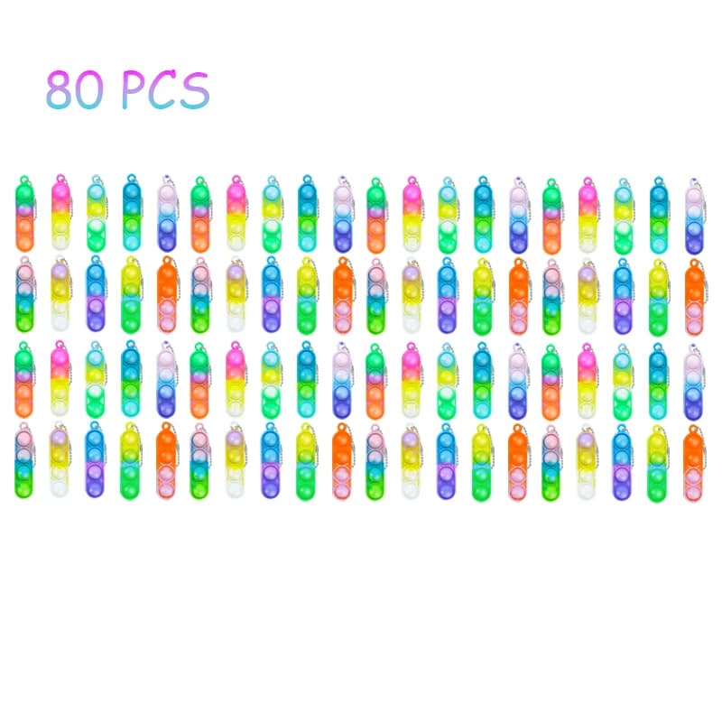 Mini Pop Fidget Toy Keychains Bulk Pack