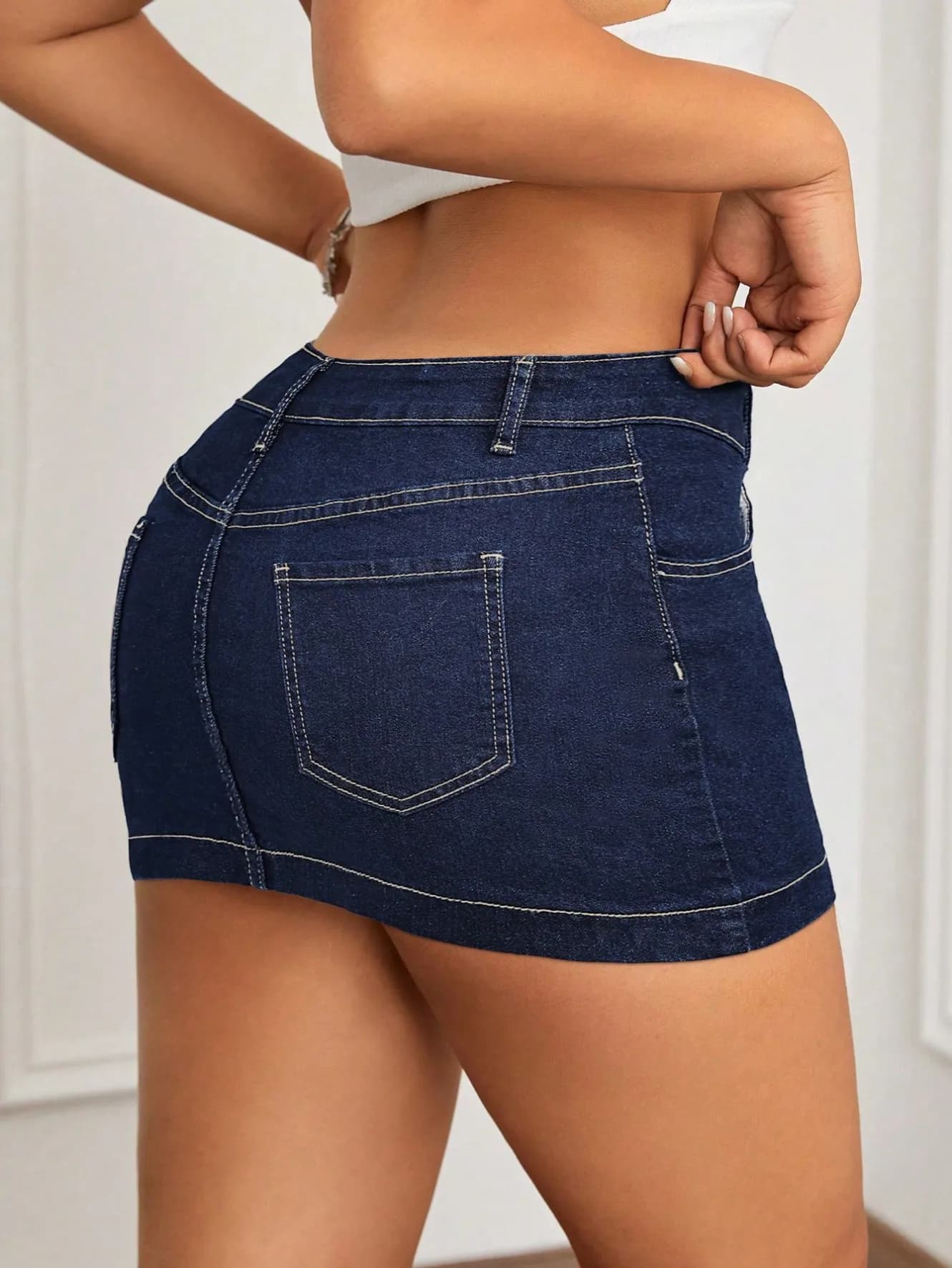 High Waist Bodycon Denim Mini Skirt