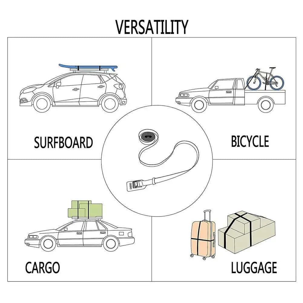 2pcs New 300cm*2.5cm Black Tie Down Strap Strong Ratchet Belt Luggage Bag Cargo Lashing With Metal Buckle Dropshipping