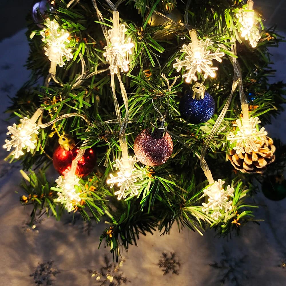 Christmas Led String Lights Santa Snowflake Garland
