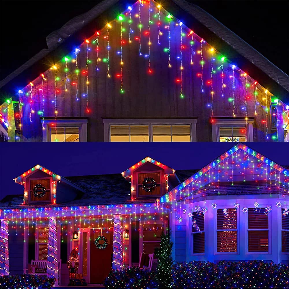 Outdoor LED Icicle Curtain Lights 4m