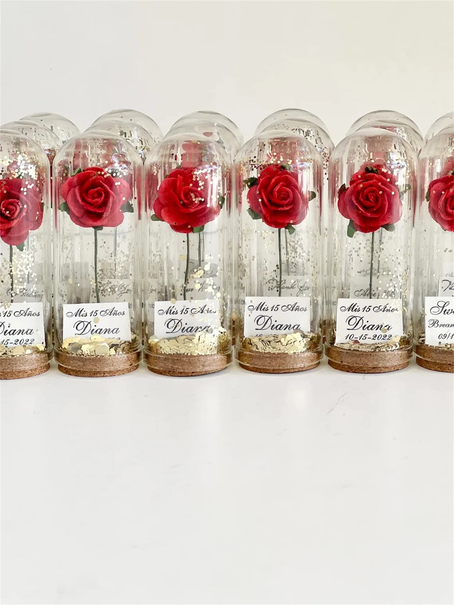 Personalized Glass Dome Rose Favors