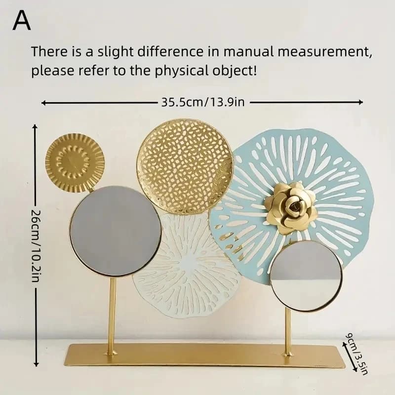 Round Metal Mirror Wall Art Sculpture