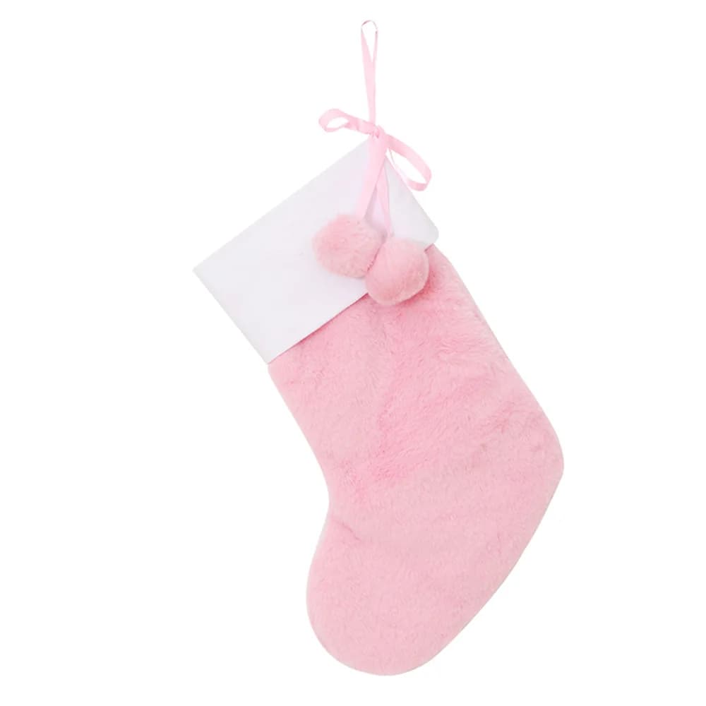 Plush Christmas Stocking Canvas Cuff Decorations