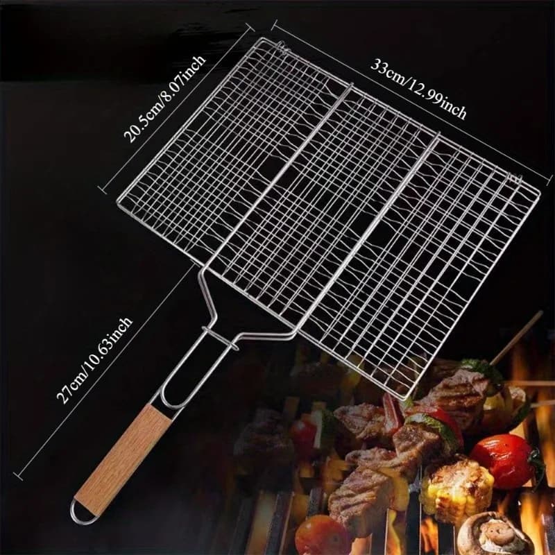 Large Folding BBQ Grill Basket with Handle
