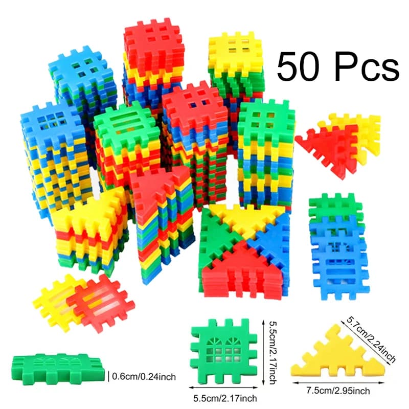Colored Plastic Building Blocks Puzzle Toys