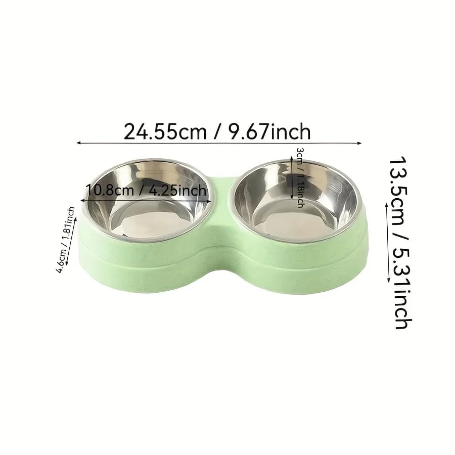 Stainless Steel Dual Pet Food and Water Bowls