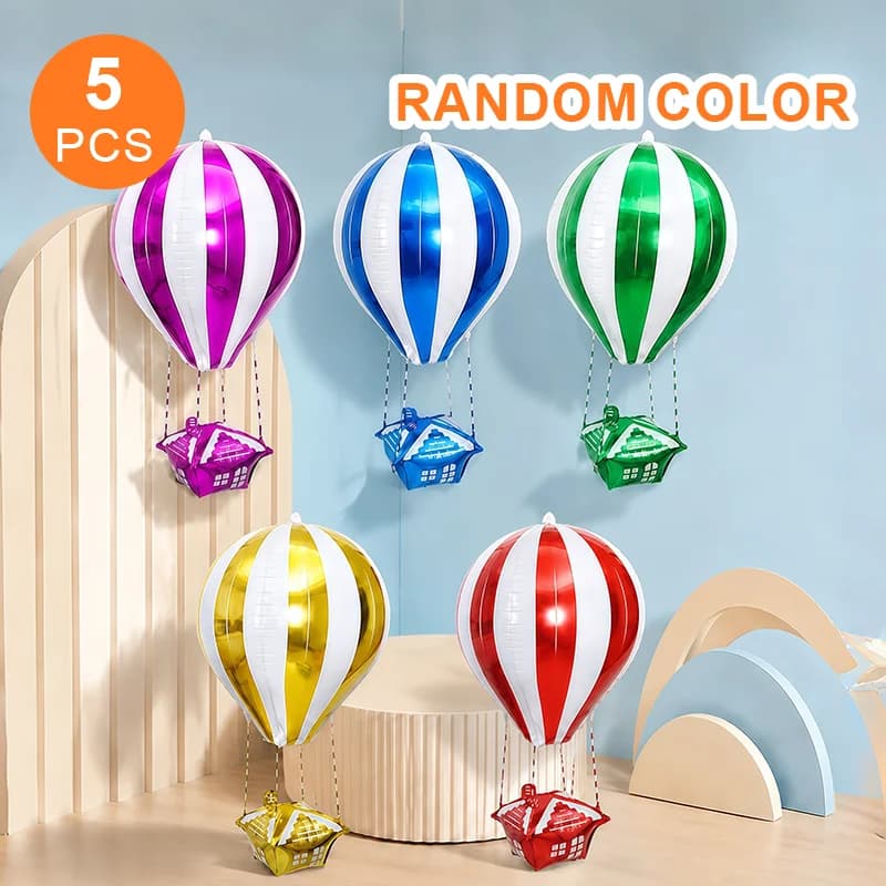 Striped Hot Air Balloon Party Balloons