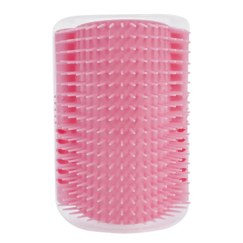 Pet cat scratcher and fur brush with wall corner toy for entertainment  a must-have for hair removal and itching