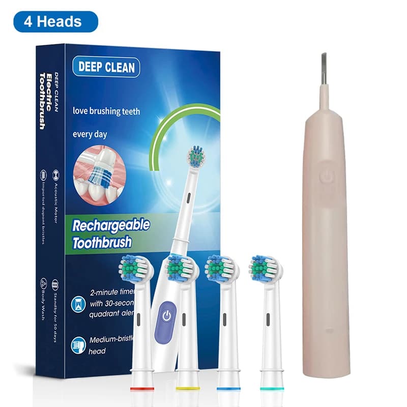 Electric Rotary Toothbrush With Eight Brush Heads