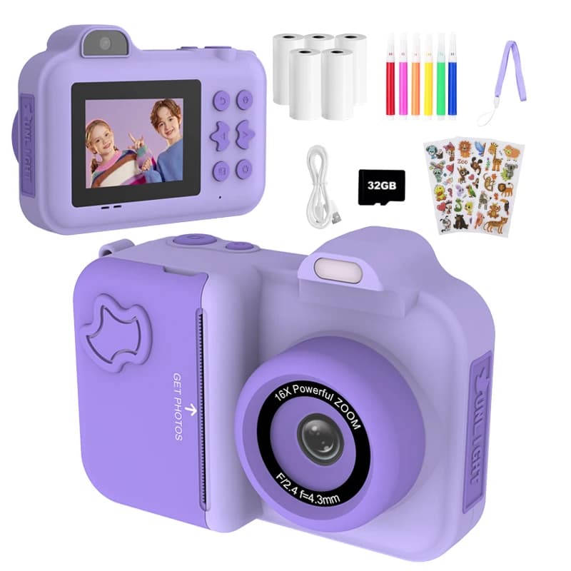 Kids Instant Print Camera with Dual Lens