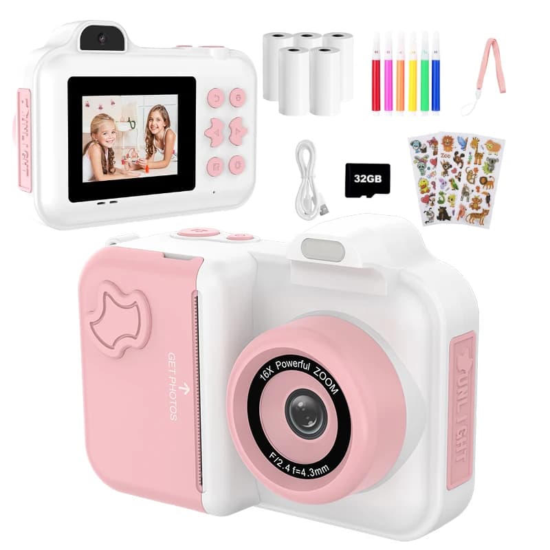 Kids Instant Print Camera with Dual Lens