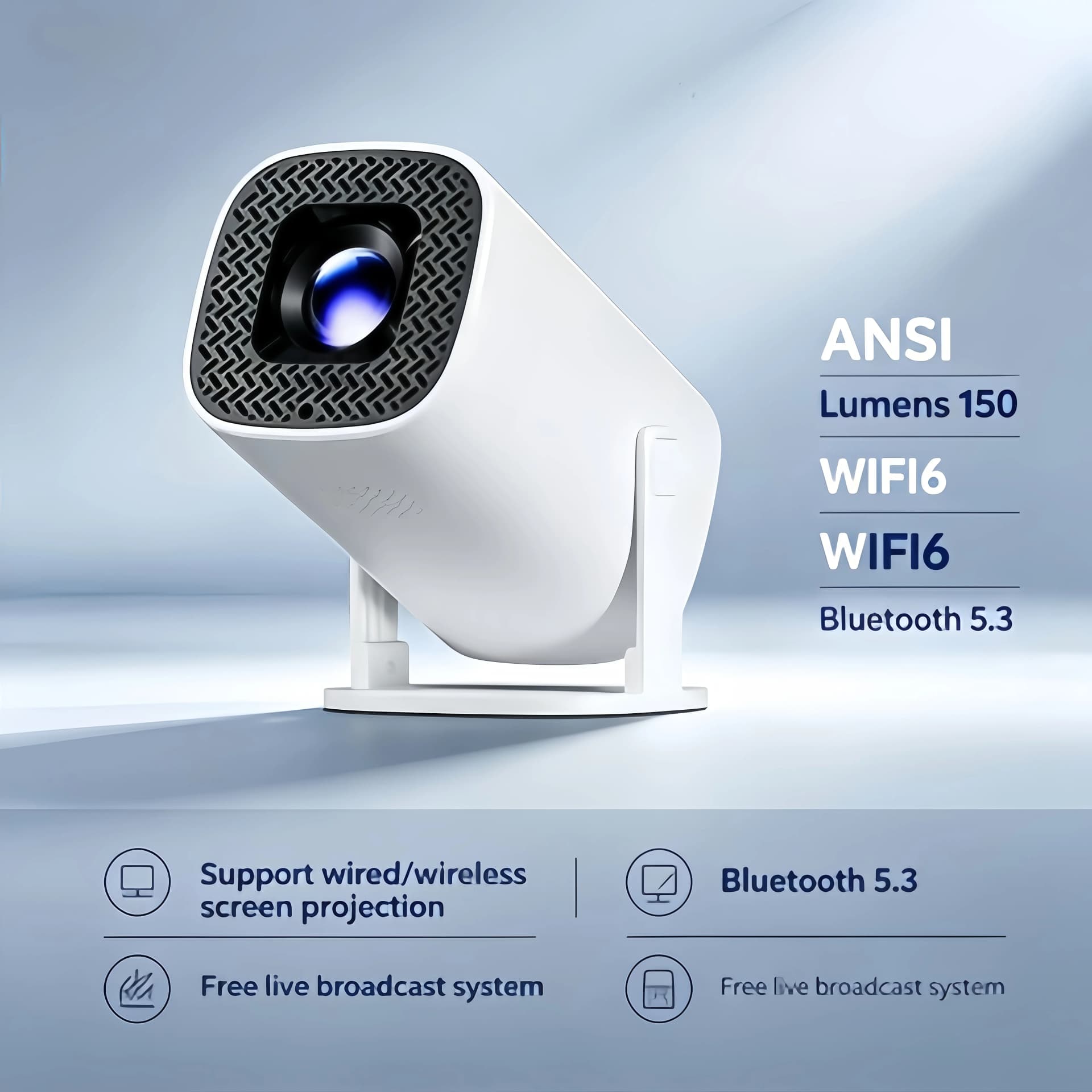 1080P Portable Mini Projector with Wireless Mirroring