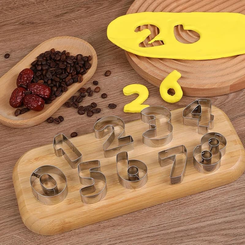 Number Cookie Cutters Set Stainless Steel