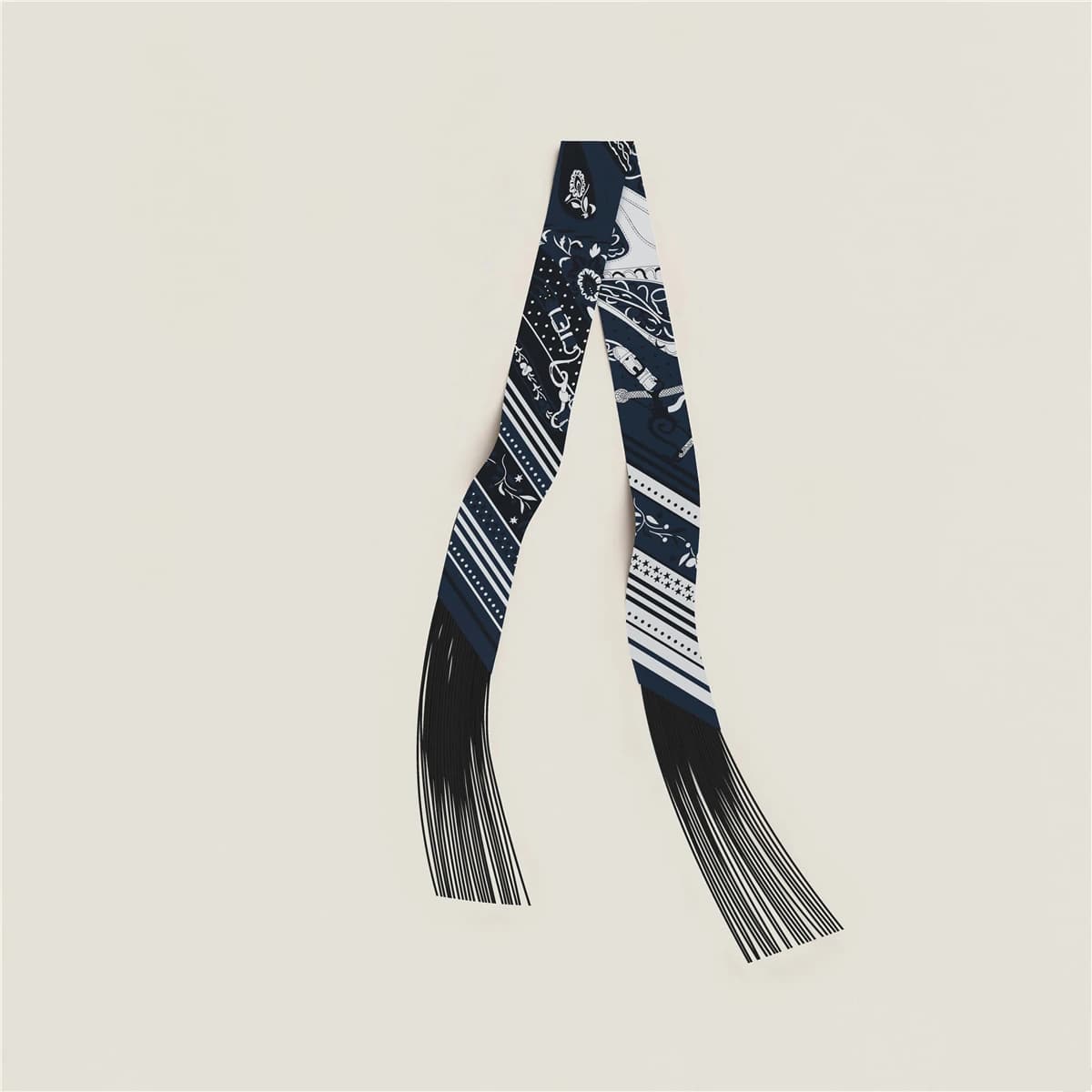 Tassel Scarf Fashion Design Women Scarf Brand Silk Scarf Hair Headband Foulard Skinny Bag Scarves Neckerchief Handbag Decoration