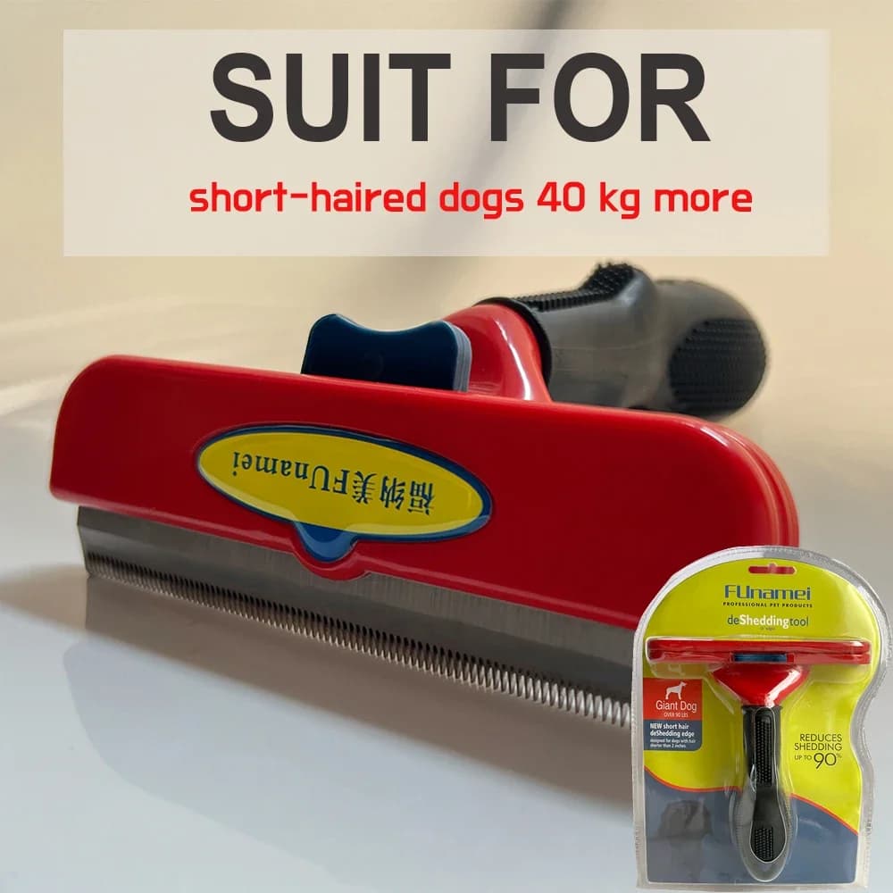 Pet Deshedding Brush with Curved Edge